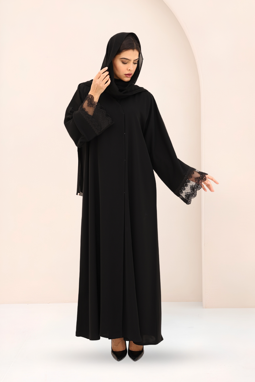 Black Lace Abaya