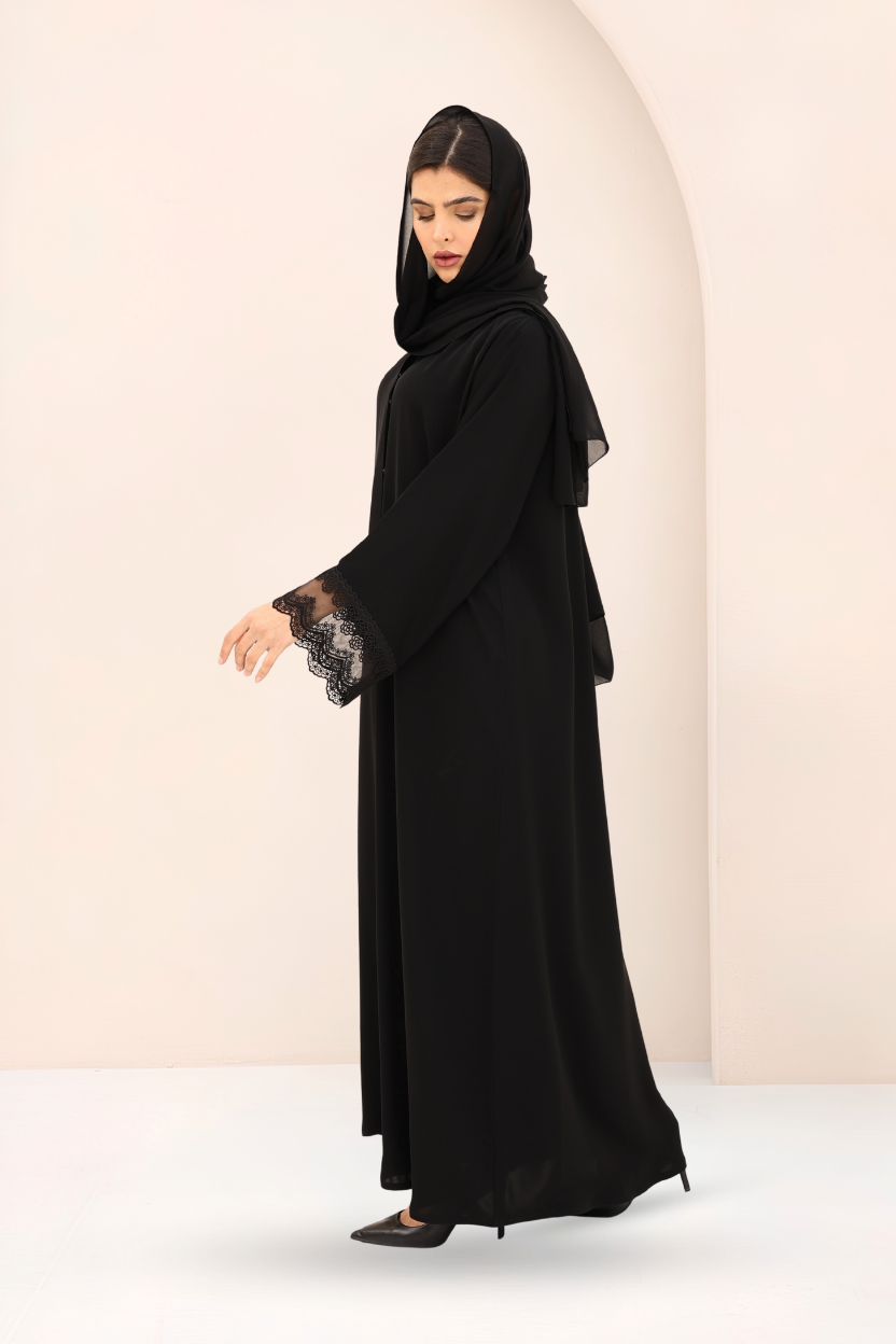 Black Lace Abaya