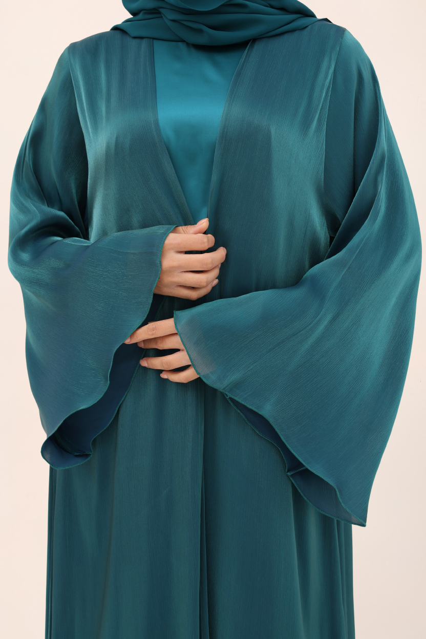 Teal Glow Organza