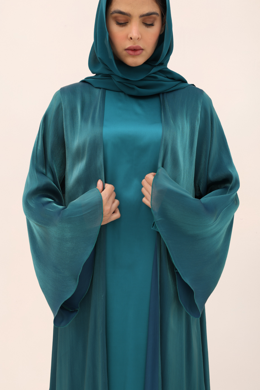 Teal Glow Organza