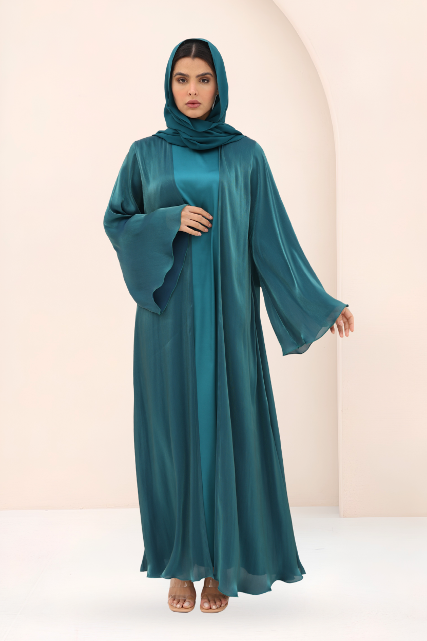 Teal Glow Organza