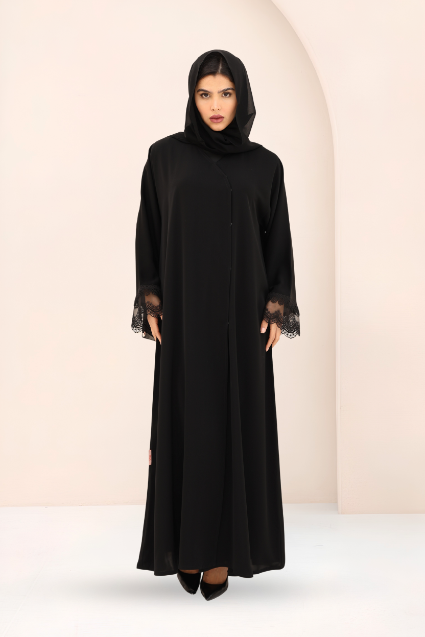 Black Lace Abaya