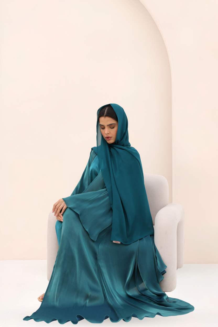 Teal Glow Organza