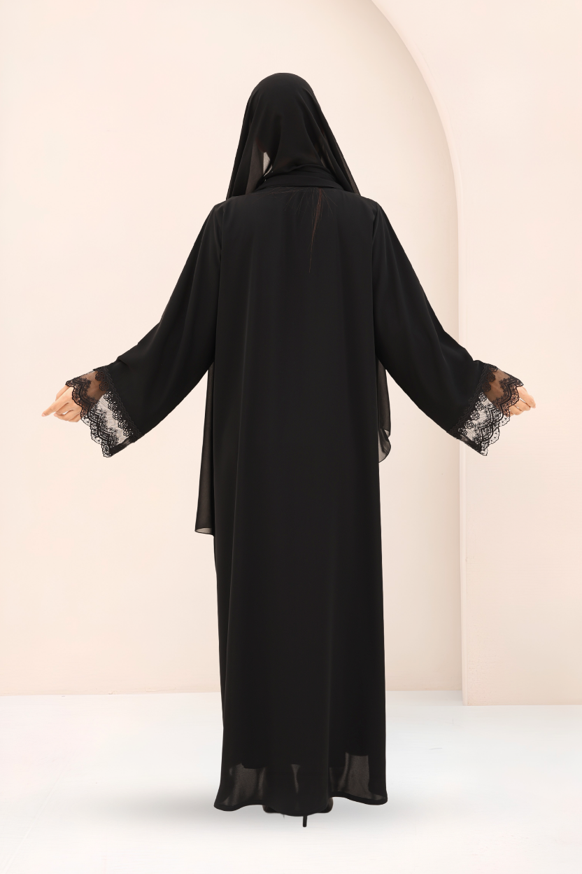 Black Lace Abaya