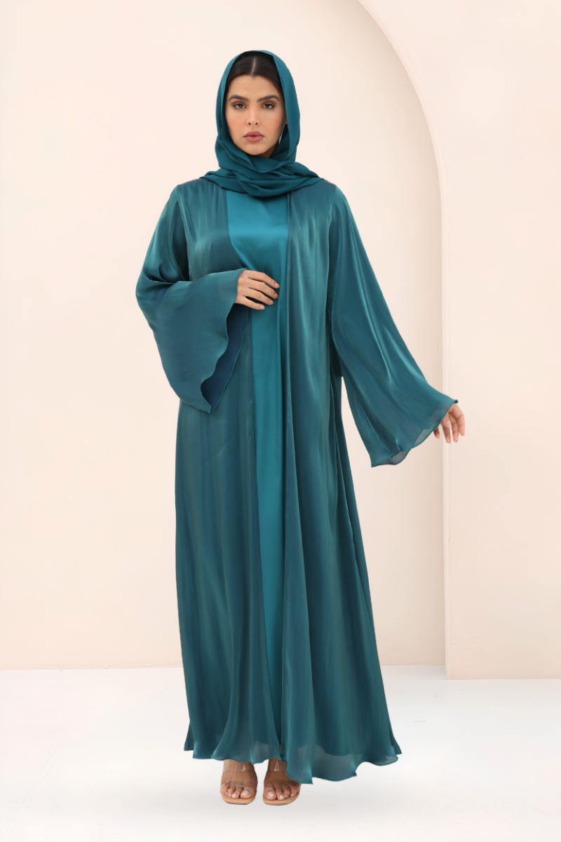 Teal Glow Organza